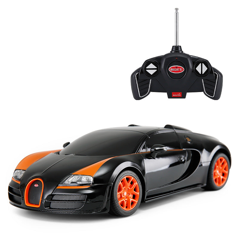 Xe điều khiển tỷ lệ 1:18 Bugatti màu Đen RASTAR R53900N