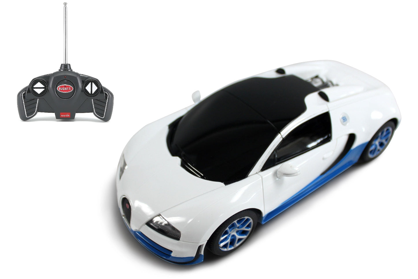 Xe điều khiển tỷ lệ 1:18 Bugatti màu Trắng RASTAR R53900N