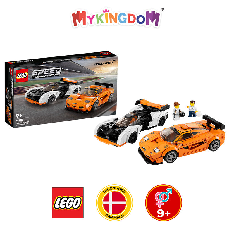 Đồ Chơi Lắp Ráp Siêu Xe Mclaren Solus Gt & Mclaren F1 Lm LEGO SPEED CHAMPIONS 76918