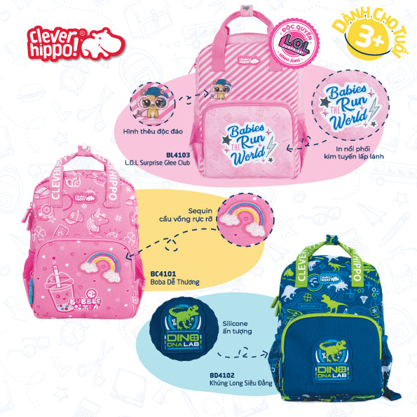 Mini Backpack - Cute Pink Boba CLEVERHIPPO BC4101