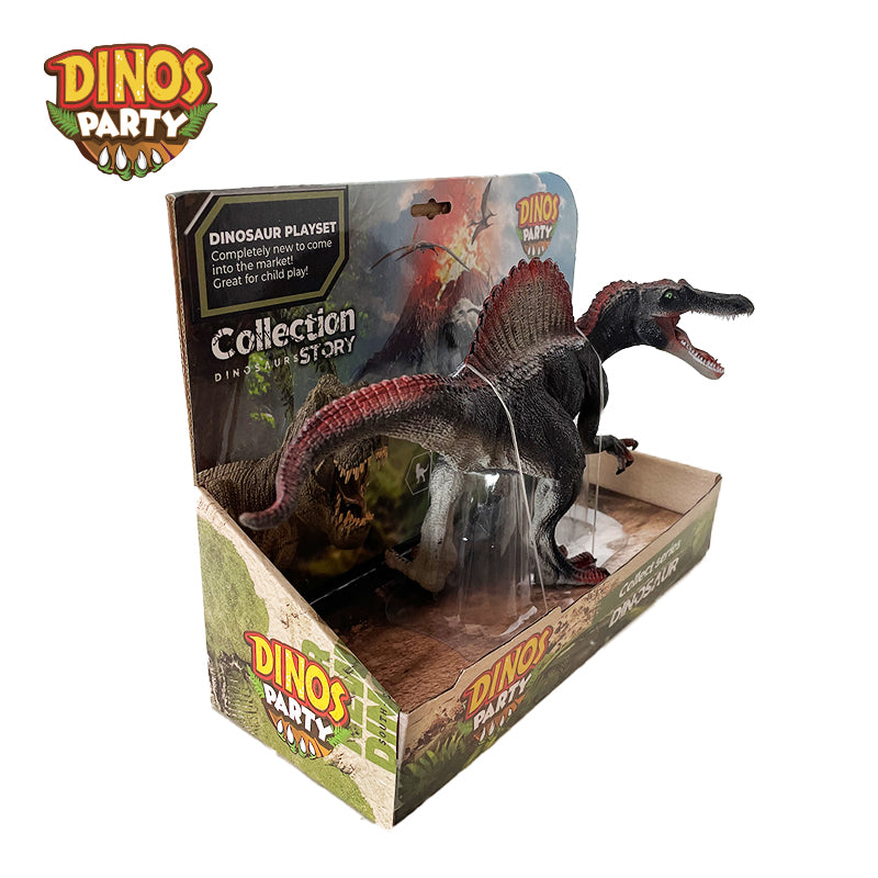 North African Spinosaurus dinosaur model_Red Gray DINOS PARTY BG6015A-2