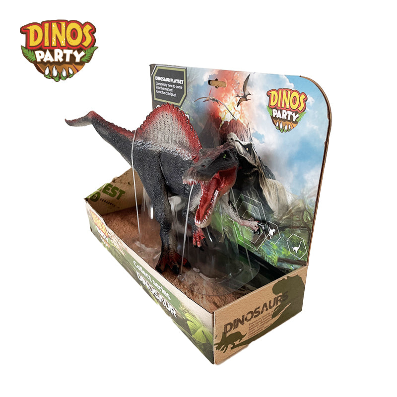 North African Spinosaurus dinosaur model_Red Gray DINOS PARTY BG6015A-2