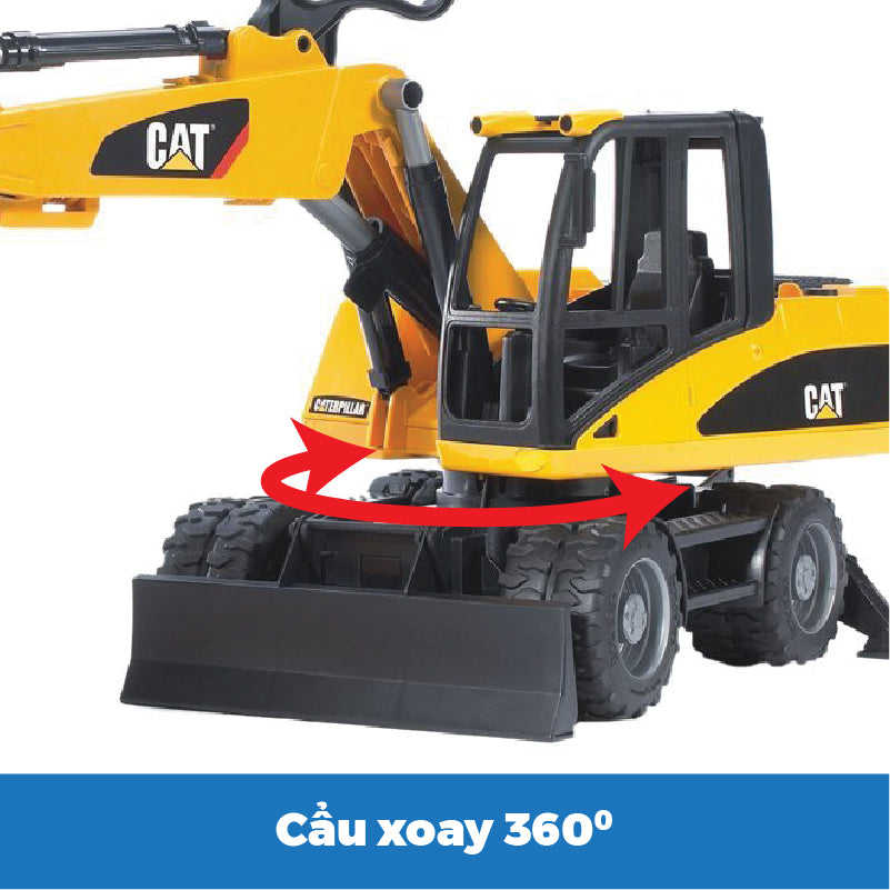 Đồ chơi mô hình tỷ lệ 1:16 xe xúc CAT bánh lốp BRUDER BRU02445