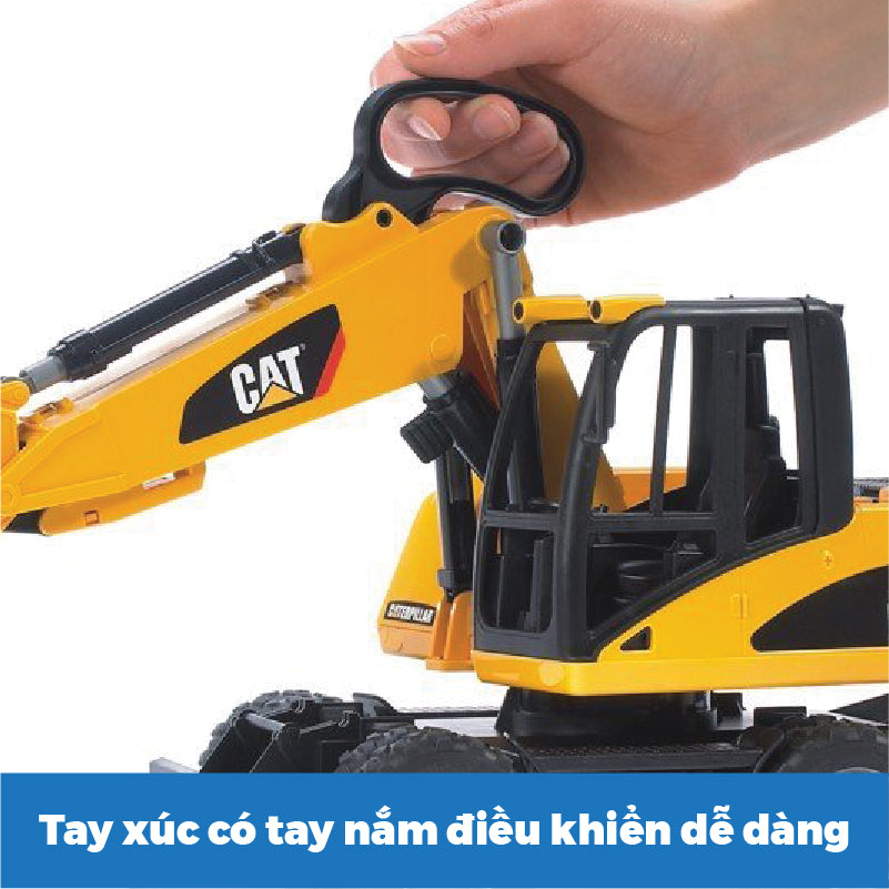 Đồ chơi mô hình tỷ lệ 1:16 xe xúc CAT bánh lốp BRUDER BRU02445