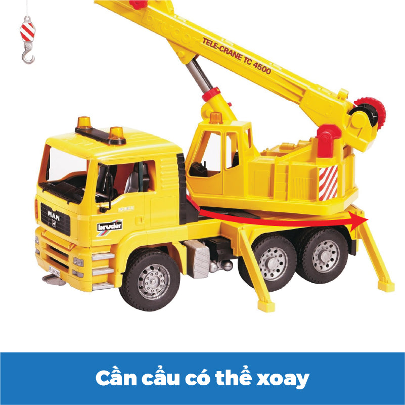 1:16 scale model toy of Man TGA crane truck BRUDER BRU02754