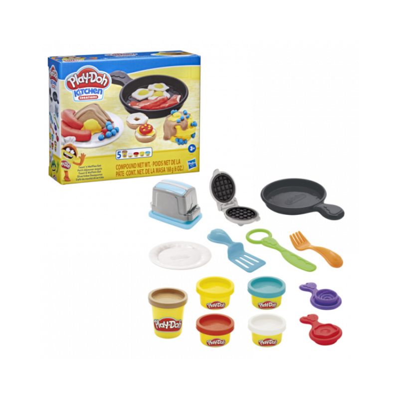 Combo bộ khuôn làm bếp cơ bản và bột nặn 4 màu mini PLAYDOH CBE7253-23241