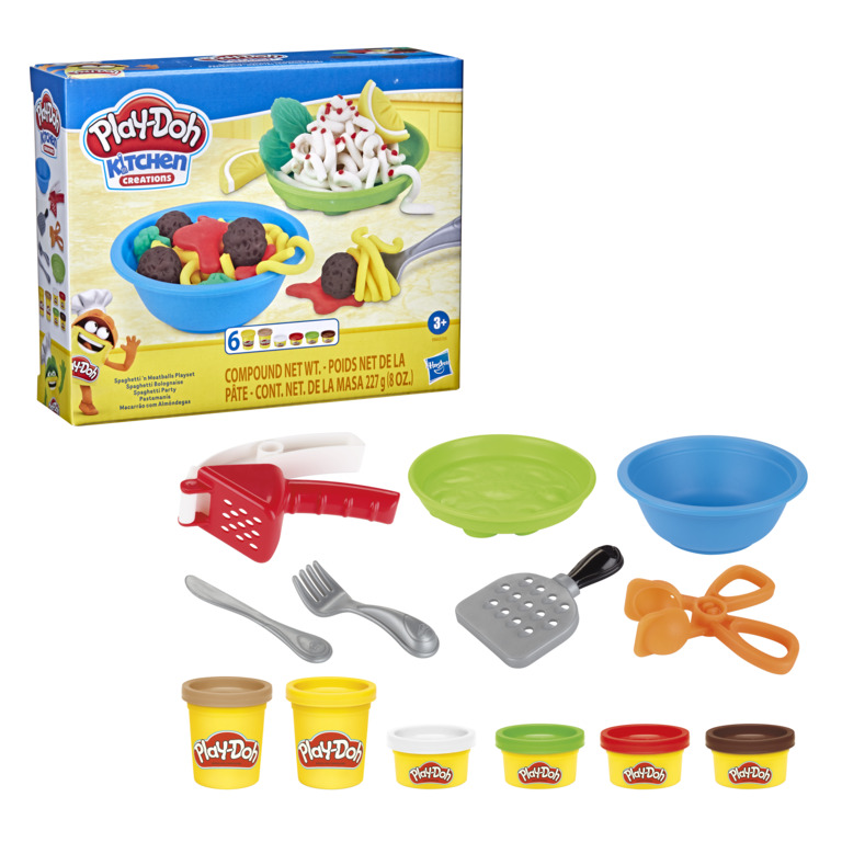 Combo bộ khuôn làm bếp cơ bản và bột nặn 4 màu mini PLAYDOH CBE7253-23241