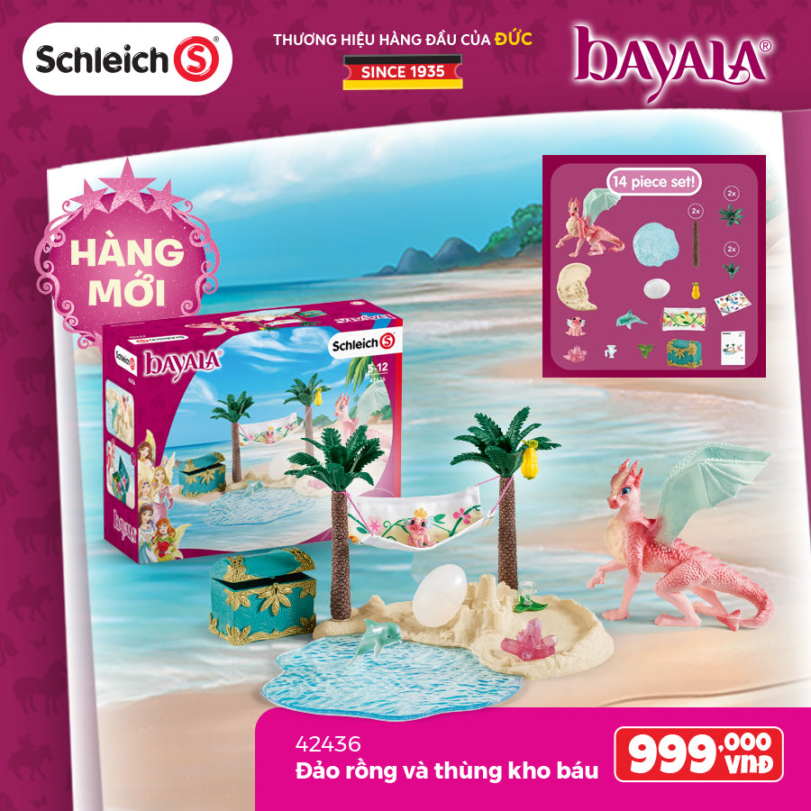 Đồ Chơi Mô Hình Đảo Rồng Và Thùng Kho Báu SCHLEICH 42436