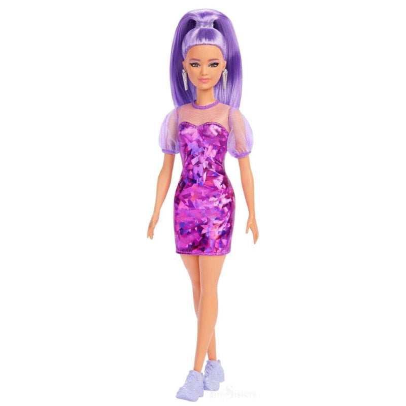 Barbie fashion doll - Petite &amp; Purple Metallic Dress BARBIE FBR37