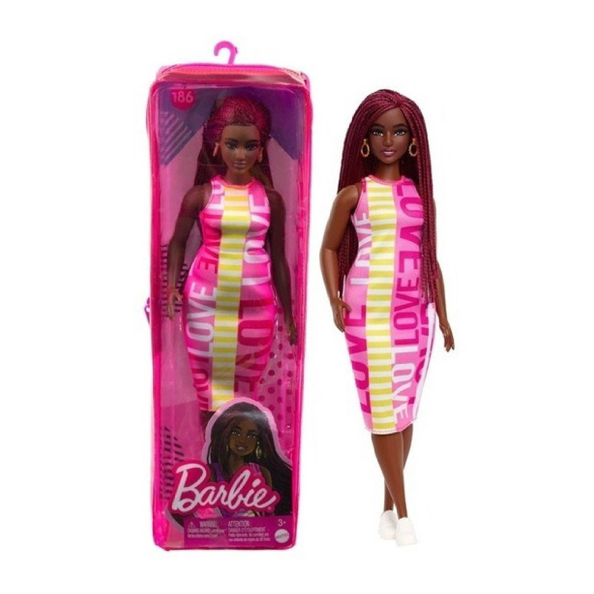 Búp Bê Thời Trang Barbie - Curvy, Love Dress, Crimson Braids BARBIE FBR37