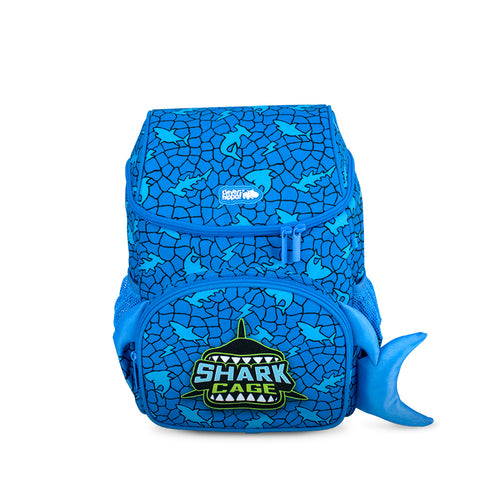 Hoodie Backpack - Shark Cage Blue CLEVERHIPPO BS3103