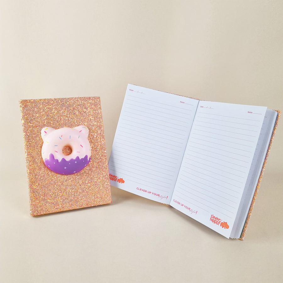 Stationery set - Glittery Donut Pink CLEVERHIPPO NB1202