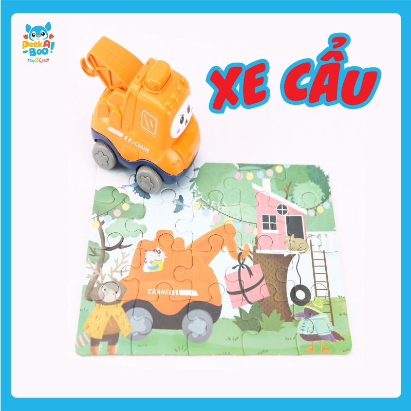 Toy with 6 mini cars and fun puzzles PEEK A BOO PAB012