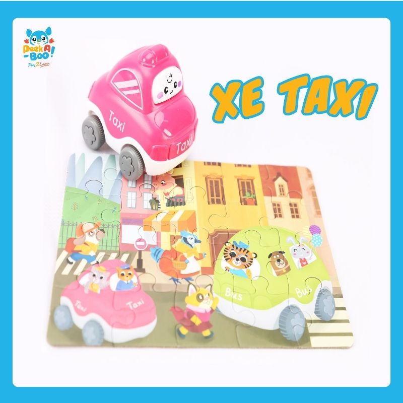 Toy with 6 mini cars and fun puzzles PEEK A BOO PAB012