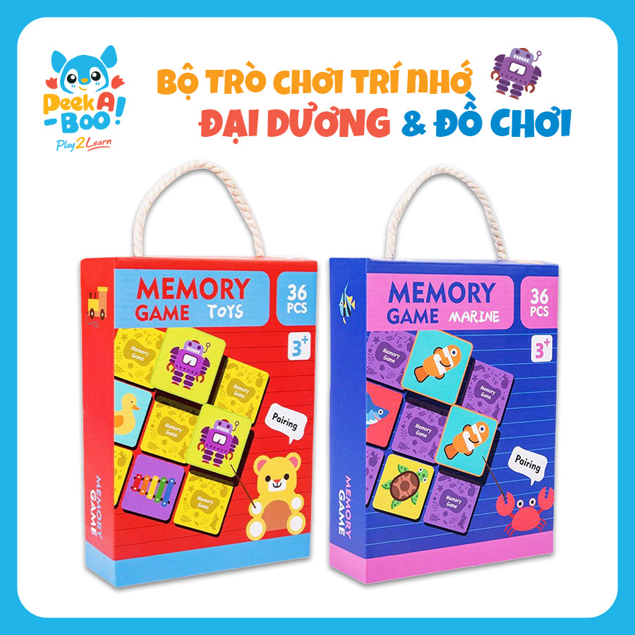 Memory toy set for children - Ocean world and toys PEEK A BOO PAB040M