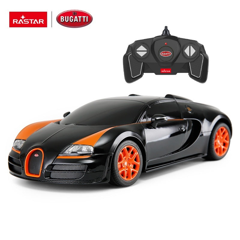 Xe điều khiển tỷ lệ 1:18 Bugatti màu Đen RASTAR R53900N