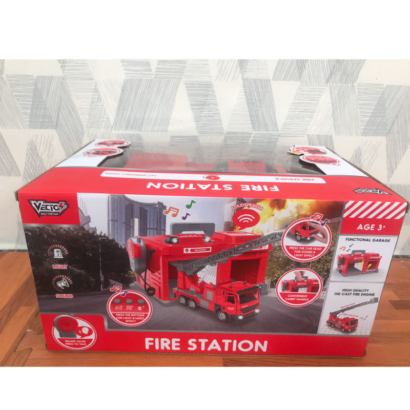 Fire station toy set with walkie-talkie, lights and sound VECTO VT551